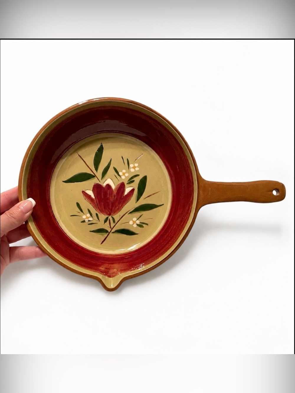 Stangl Pottery 'Magnolia' Open Skillet Mid Century Modern